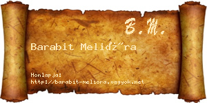 Barabit Melióra névjegykártya